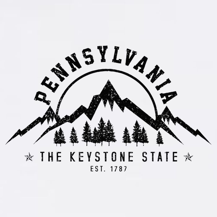 Pennsylvania State Est. 1787 Vintage Mountains Gift Hat