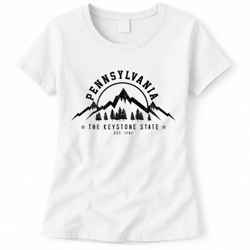 Pennsylvania State Est. 1787 Vintage Mountains Gift Womens T-Shirt