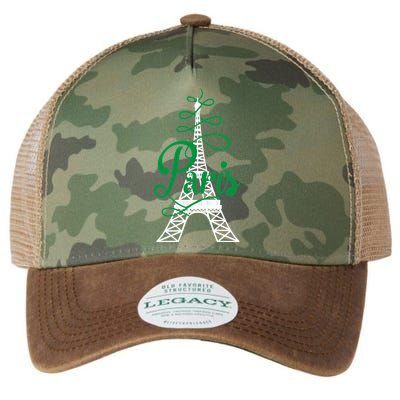 Paris Script Eiffel Tower French France Legacy Tie Dye Trucker Hat