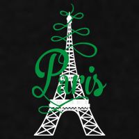 Paris Script Eiffel Tower French France Ladies PosiCharge Tri-Blend Wicking Tank