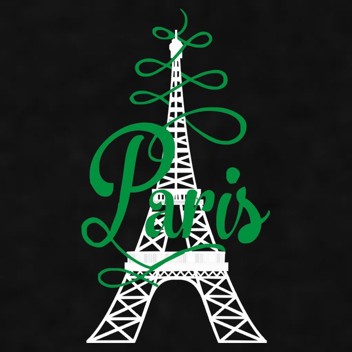 Paris Script Eiffel Tower French France Ladies PosiCharge Tri-Blend Wicking Tank