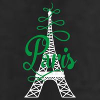 Paris Script Eiffel Tower French France Garment-Dyed Fleece Hoodie
