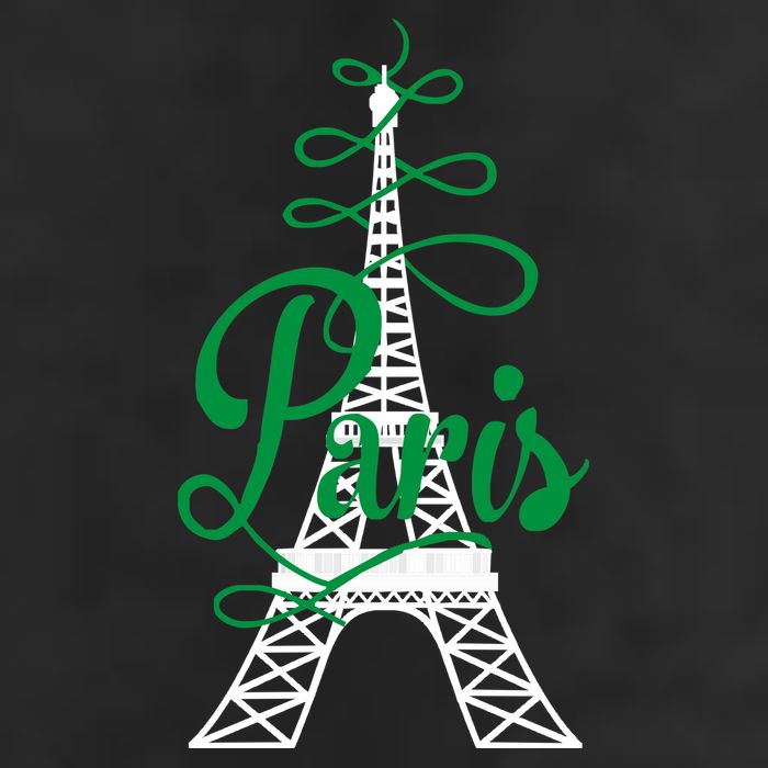 Paris Script Eiffel Tower French France Garment-Dyed Fleece Hoodie