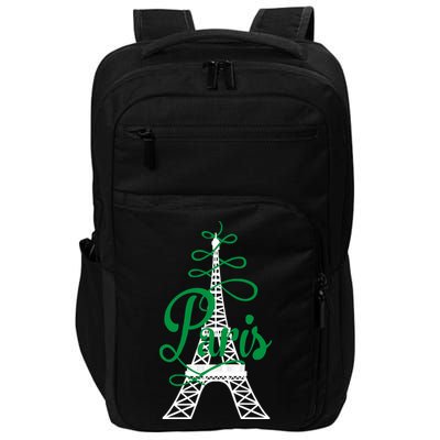 Paris Script Eiffel Tower French France Impact Tech Backpack