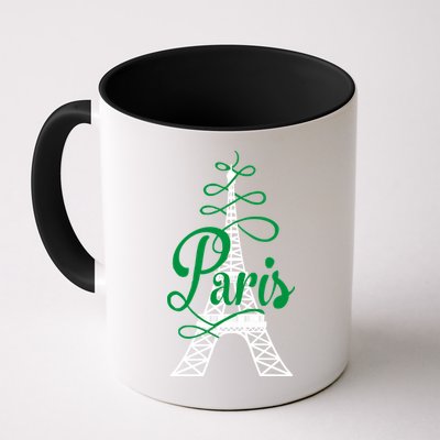 Paris Script Eiffel Tower French France Mug