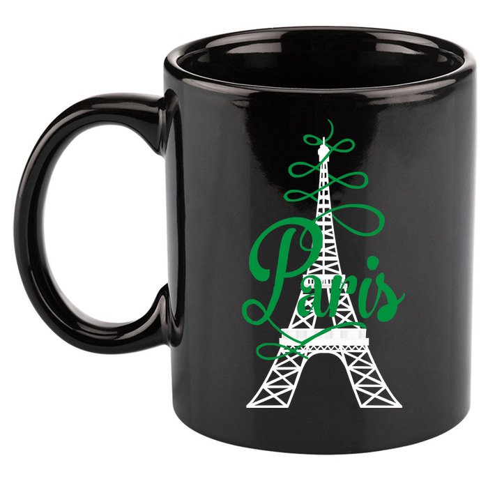 Paris Script Eiffel Tower French France 11oz C Handle Ceramic Mug