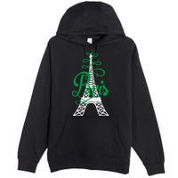 Paris Script Eiffel Tower French France Premium Pullover Hoodie