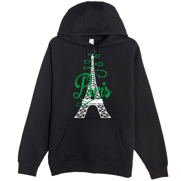 Paris Script Eiffel Tower French France Premium Pullover Hoodie