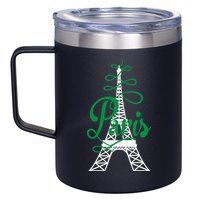 Paris Script Eiffel Tower French France 12oz Stainless Steel Coffee Mug