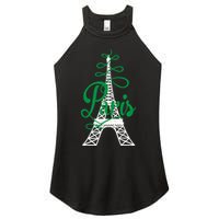 Paris Script Eiffel Tower French France Women's Perfect Tri Rocker Tank