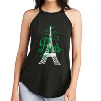 Paris Script Eiffel Tower French France Women's Perfect Tri Rocker Tank