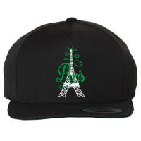 Paris Script Eiffel Tower French France Wool Snapback Cap