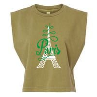 Paris Script Eiffel Tower French France Garment-Dyed Women's Muscle Tee