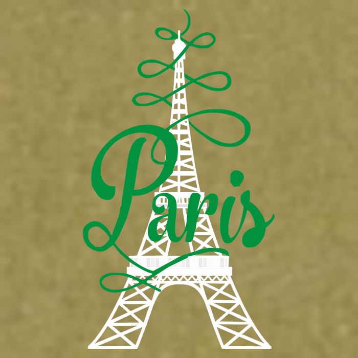 Paris Script Eiffel Tower French France Garment-Dyed Women's Muscle Tee