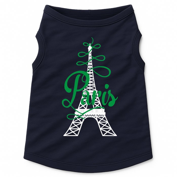 Paris Script Eiffel Tower French France Doggie Tank
