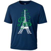 Paris Script Eiffel Tower French France Performance Shirt