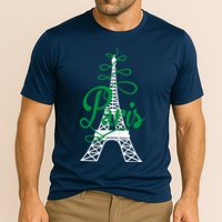Paris Script Eiffel Tower French France Performance Shirt