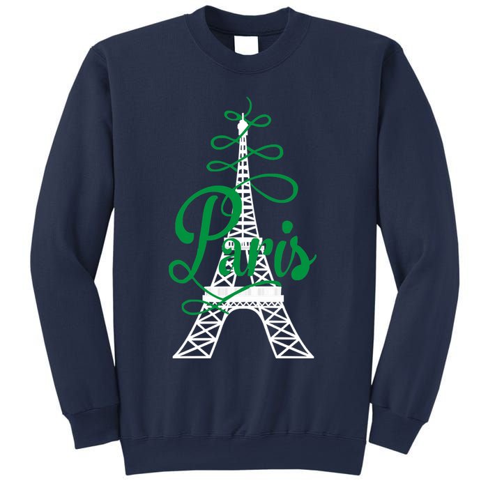 Paris Script Eiffel Tower French France Sweatshirt