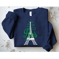 Paris Script Eiffel Tower French France Sweatshirt
