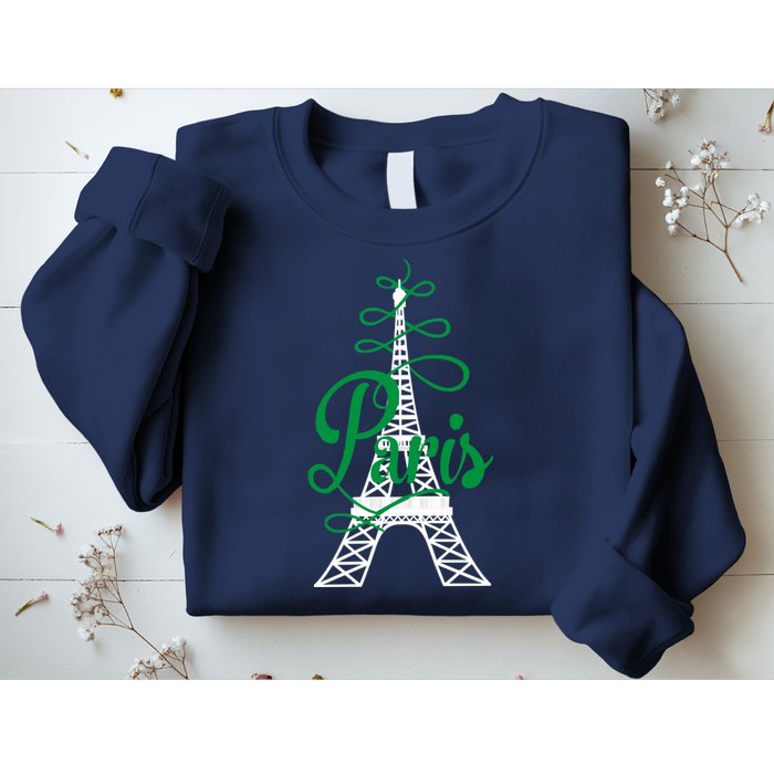 Paris Script Eiffel Tower French France Sweatshirt