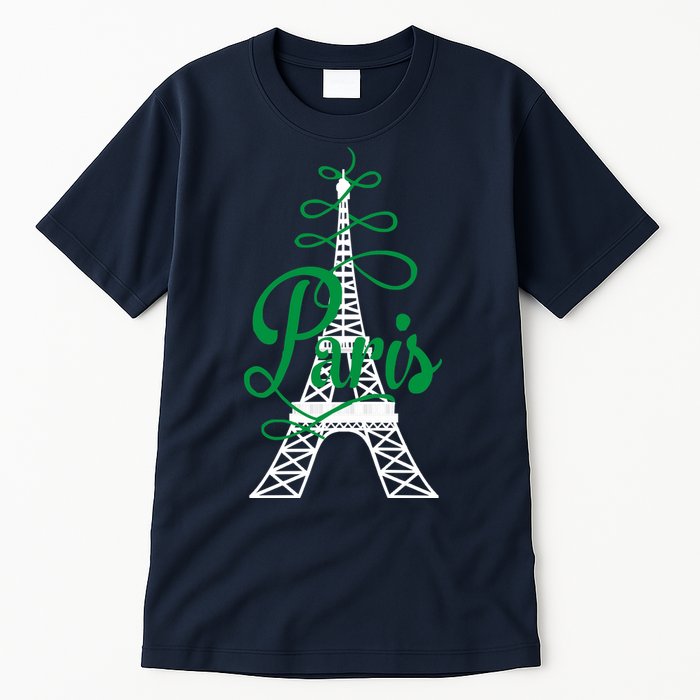 Paris Script Eiffel Tower French France Tall T-Shirt