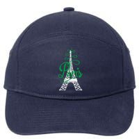 Paris Script Eiffel Tower French France 7-Panel Snapback Hat