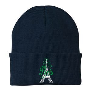 Paris Script Eiffel Tower French France Knit Cap Winter Beanie