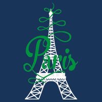 Paris Script Eiffel Tower French France Drawstring Bag