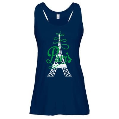 Paris Script Eiffel Tower French France Ladies Essential Flowy Tank