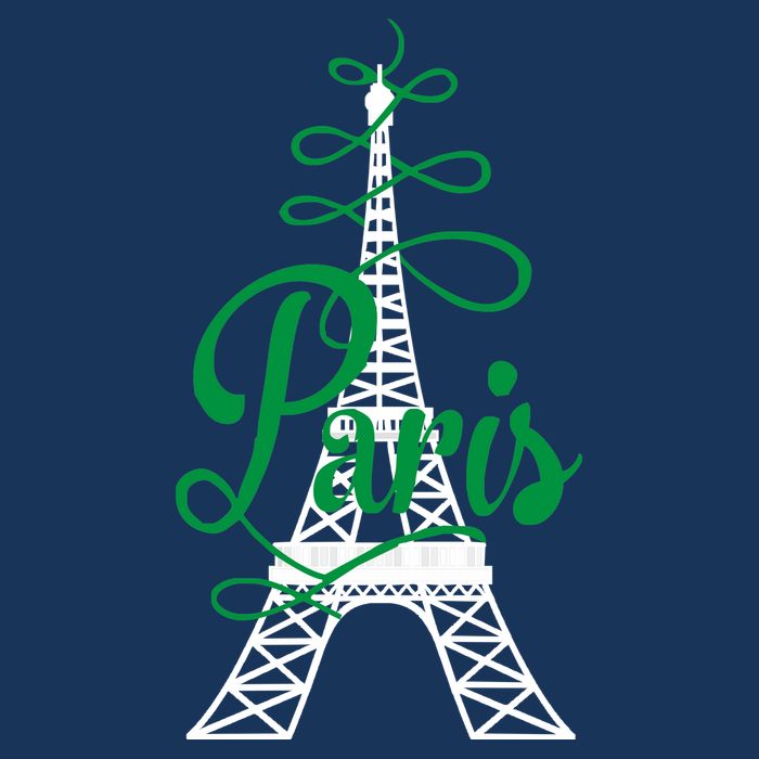 Paris Script Eiffel Tower French France Flat Bill Trucker Hat