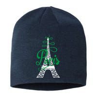 Paris Script Eiffel Tower French France Sustainable Beanie
