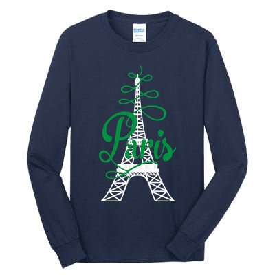 Paris Script Eiffel Tower French France Tall Long Sleeve T-Shirt