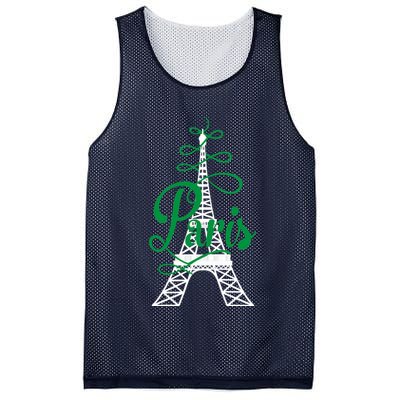 Paris Script Eiffel Tower French France Mesh Reversible Basketball Jersey Tank