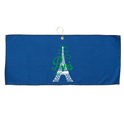 Paris Script Eiffel Tower French France Large Microfiber Waffle Golf Towel