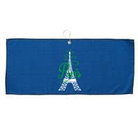 Paris Script Eiffel Tower French France Large Microfiber Waffle Golf Towel