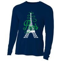 Paris Script Eiffel Tower French France Cooling Performance Long Sleeve Crew