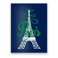 Paris Script Eiffel Tower French France Poster