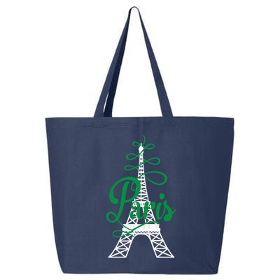Paris Script Eiffel Tower French France 25L Jumbo Tote