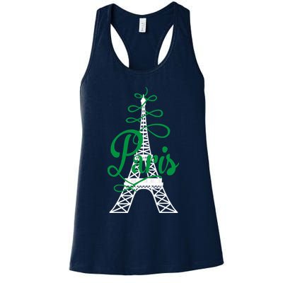 Paris Script Eiffel Tower French France Womens Tank Top