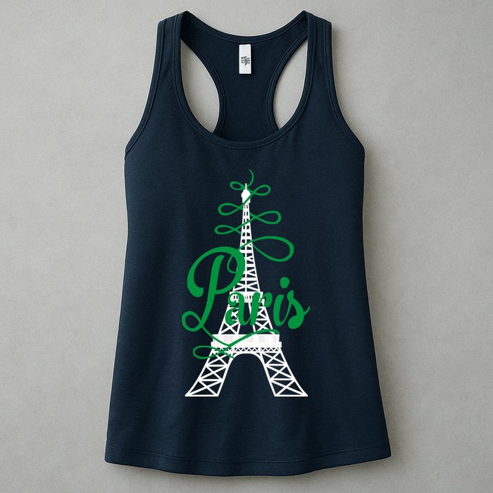 Paris Script Eiffel Tower French France Womens Tank Top