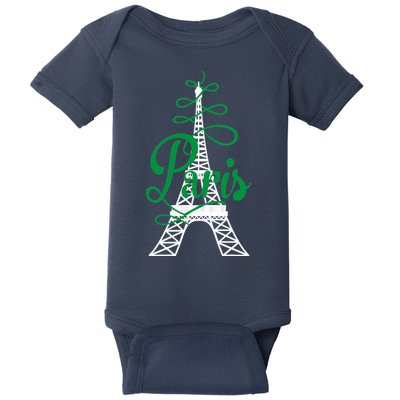 Paris Script Eiffel Tower French France Baby Bodysuit