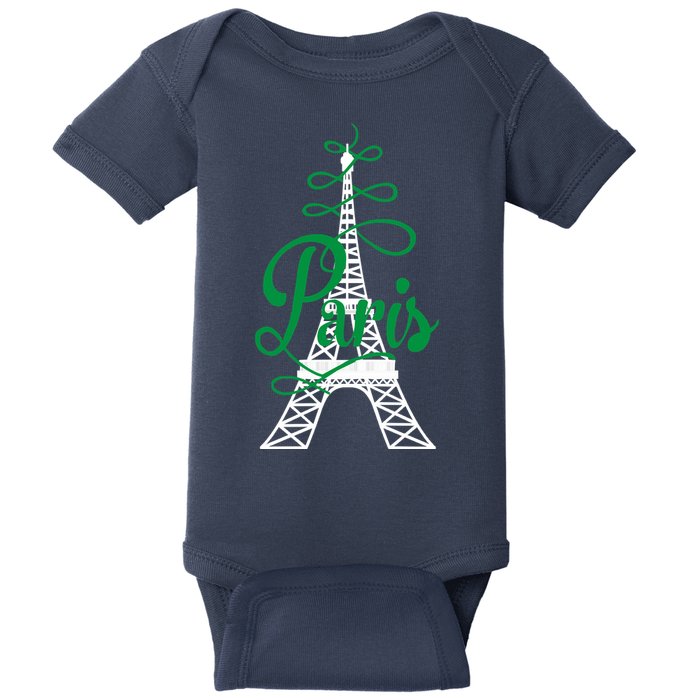 Paris Script Eiffel Tower French France Baby Bodysuit