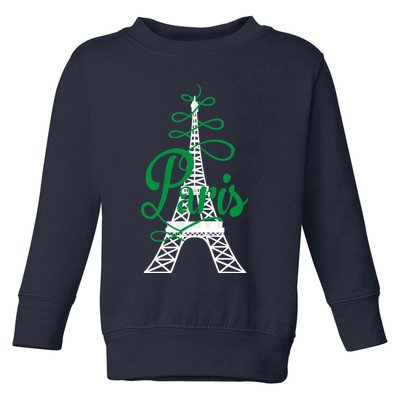 Paris Script Eiffel Tower French France Toddler Sweatshirt