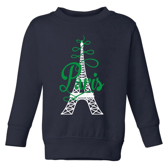 Paris Script Eiffel Tower French France Toddler Sweatshirt