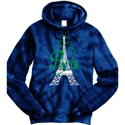 Paris Script Eiffel Tower French France Tie Dye Hoodie
