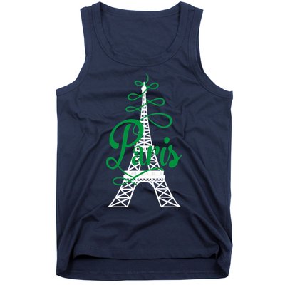 Paris Script Eiffel Tower French France Tank Top