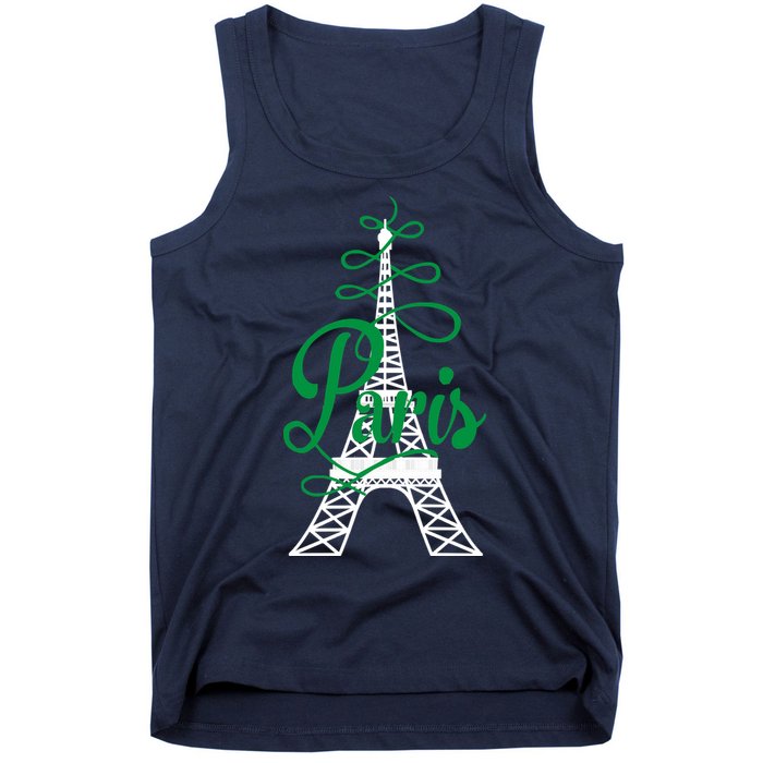 Paris Script Eiffel Tower French France Tank Top