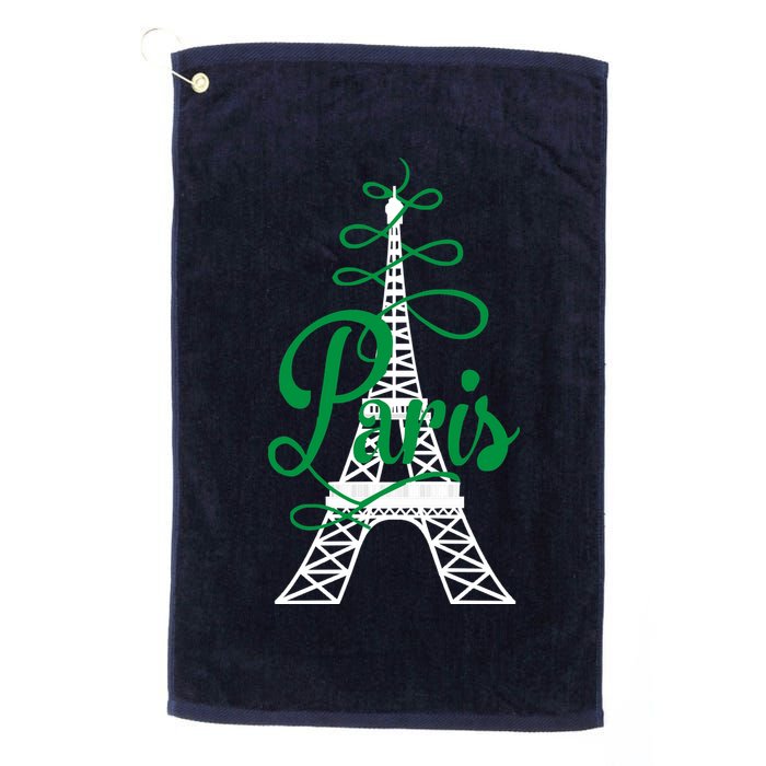 Paris Script Eiffel Tower French France Golf Towel