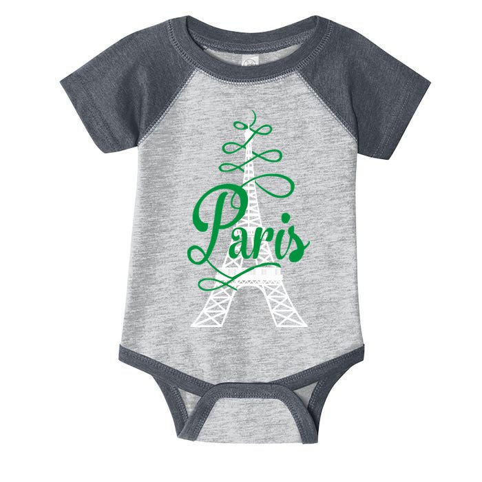 Paris Script Eiffel Tower French France Infant Baby Jersey Bodysuit