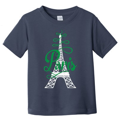 Paris Script Eiffel Tower French France Toddler T-Shirt
